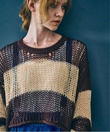 RNA（アールエヌエー）の「K2722 ワイドボーダーメッシュプルオーバー（ニット/セーター）」