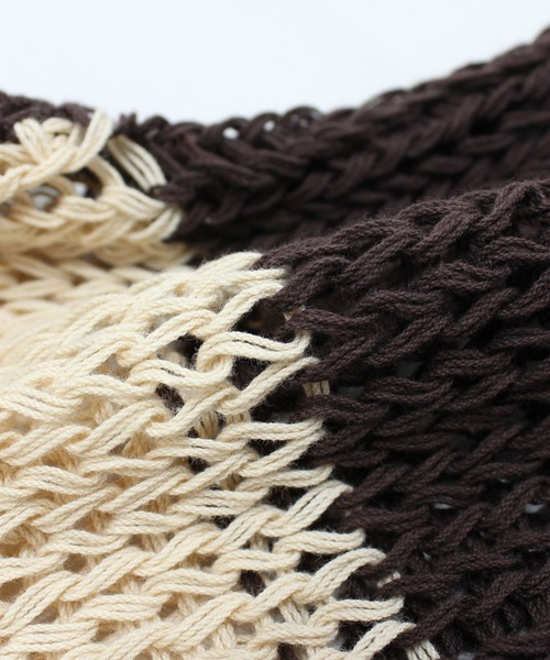 RNA(アールエヌエー)の「K2722 ワイドボーダーメッシュプルオーバー(ニット/セーター・レディース・グリーン/ブラウン/ブラック×ホワイト・MEDIUM)」の15枚目の写真