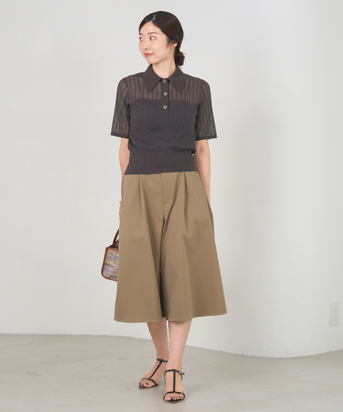 IENA（イエナ）の「タックキュロットパンツ（その他パンツ・レディース・ベージュ/チャコールグレー・38/36）」の5枚目の写真