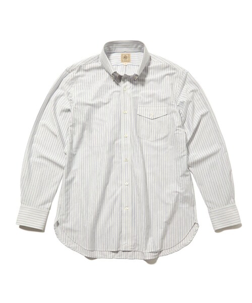 J.PRESS(ジェイプレス)の「【KANEMASA JERSEY】ストライプボタンダウン シャツ(シャツ/ブラウス・メンズ・ホワイト系1/ダルブルー系1・X-LARGE/LARGE/MEDIUM)」の1枚目の写真