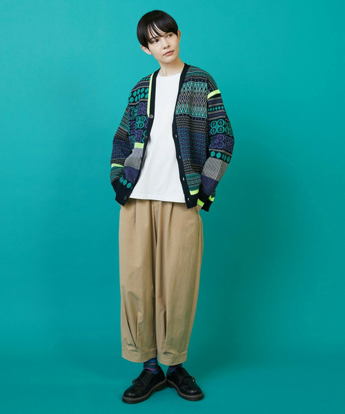 FRAPBOIS（フラボア）の「ミックスクロア カーディガン（カーディガン/ボレロ・レディース・ブラック/ベージュ・1/2）」の15枚目の写真