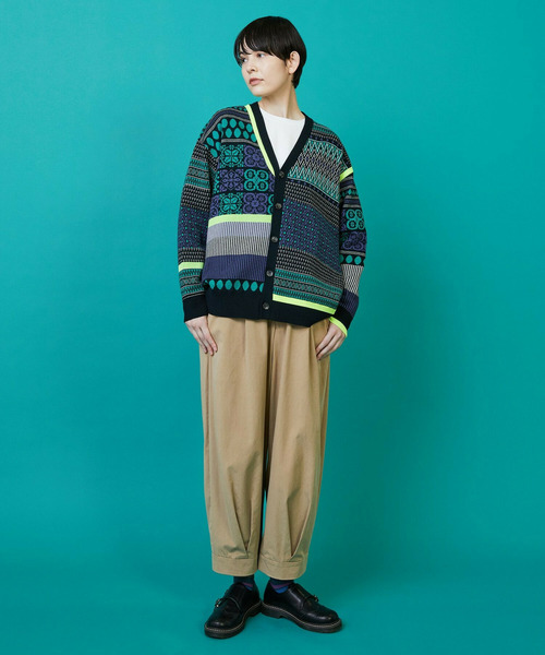 FRAPBOIS（フラボア）の「ミックスクロア カーディガン（カーディガン/ボレロ・レディース・ブラック/ベージュ・1/2）」の20枚目の写真