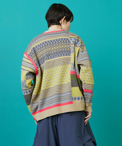 FRAPBOIS（フラボア）の「ミックスクロア カーディガン（カーディガン/ボレロ・レディース・ブラック/ベージュ・1/2）」の22枚目の写真