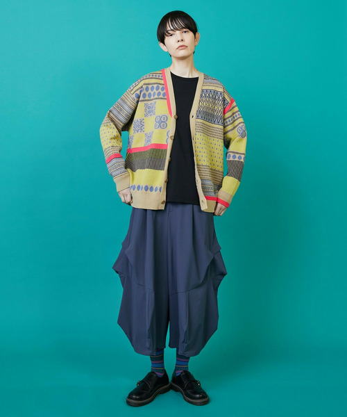 FRAPBOIS（フラボア）の「ミックスクロア カーディガン（カーディガン/ボレロ・レディース・ブラック/ベージュ・1/2）」の5枚目の写真