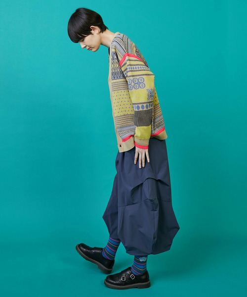 FRAPBOIS（フラボア）の「ミックスクロア カーディガン（カーディガン/ボレロ・レディース・ブラック/ベージュ・1/2）」の4枚目の写真