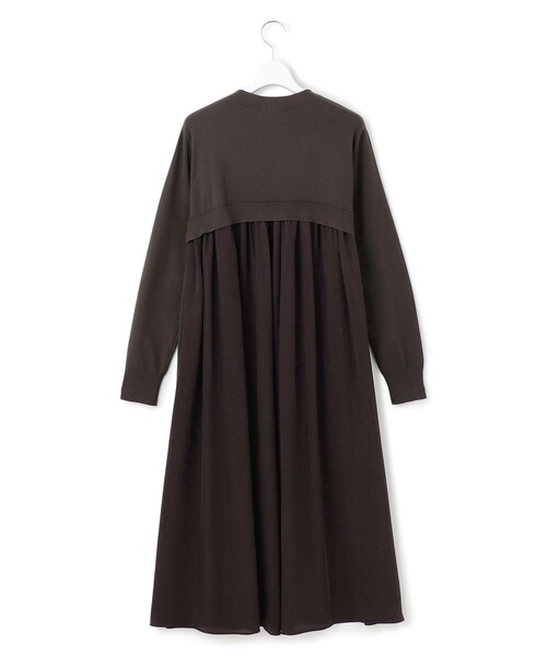 洗える/吊り干しOK】ヴィスコースストレッチ バックデザイン ニット