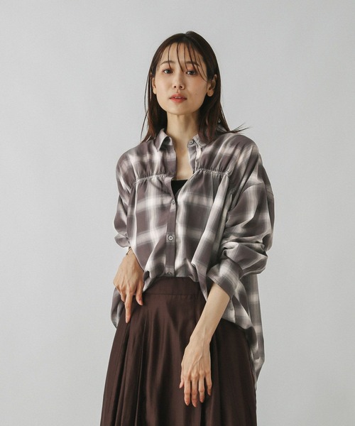 GLOBAL WORK（グローバルワーク）の「アソートシャーリングシャツ/579505（シャツ/ブラウス・レディース・ブラウン系その他7/ブラック系その他/サックスブルー/ピンク/オフホワイト・MEDIUM/LARGE）」の16枚目の写真