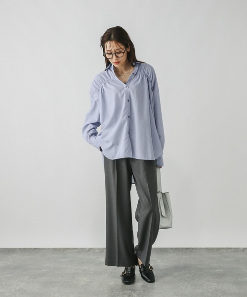 GLOBAL WORK（グローバルワーク）の「アソートシャーリングシャツ/579505（シャツ/ブラウス・レディース・ブラウン系その他7/ブラック系その他/サックスブルー/ピンク/オフホワイト・MEDIUM/LARGE）」の19枚目の写真