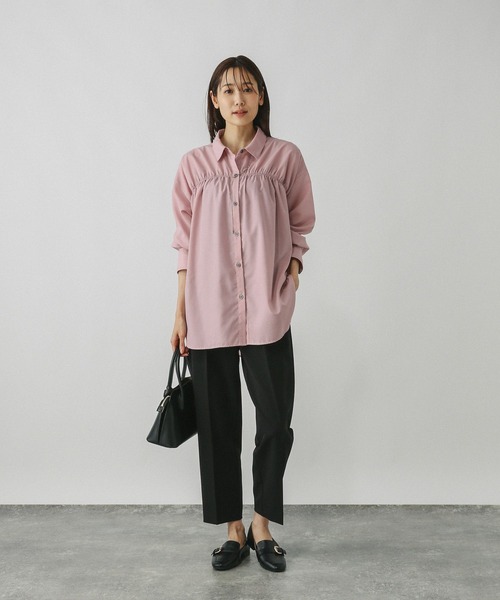 GLOBAL WORK（グローバルワーク）の「アソートシャーリングシャツ/579505（シャツ/ブラウス・レディース・ブラウン系その他7/ブラック系その他/サックスブルー/ピンク/オフホワイト・MEDIUM/LARGE）」の22枚目の写真