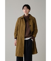 【MHL】古着 ステンカラーコート レディース オリーブ 希少デザイン ブランド古着】MHL.｜エムエイチエルのステンカラーコート古着