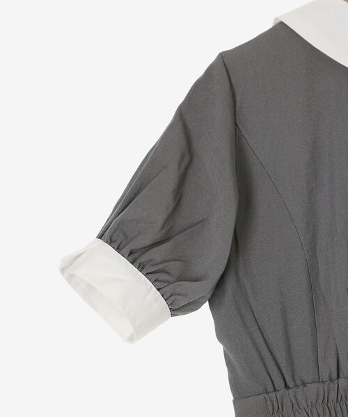 MAJESTIC LEGON（マジェスティックレゴン）の「衿配色ミニワンピース（ワンピース・レディース・グレー/ブラック・MEDIUM）」の8枚目の写真