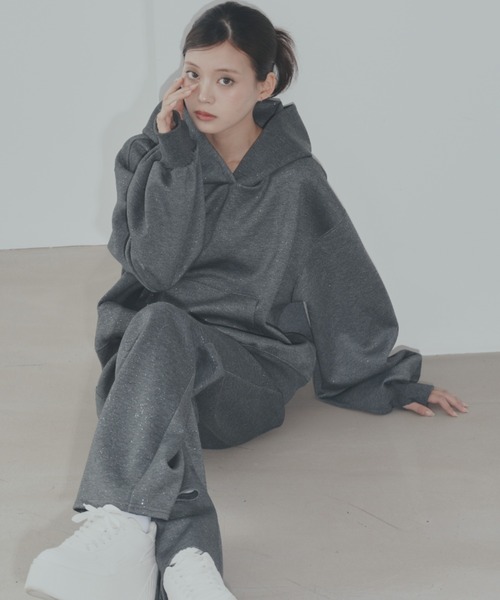 Lame flare sweatpants / ラメフレアスウェットパンツ