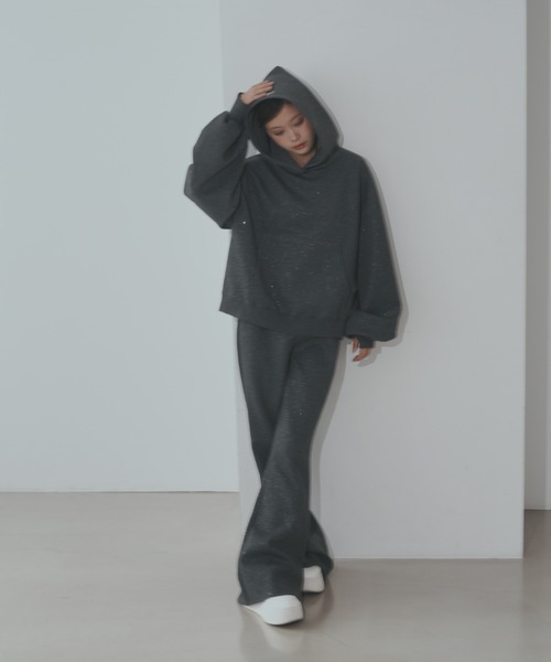 Lallana ララーナ　ラメスウェット　パンツのみ Lallana スウェットパンツ ジャージ Lame flare sweatpants