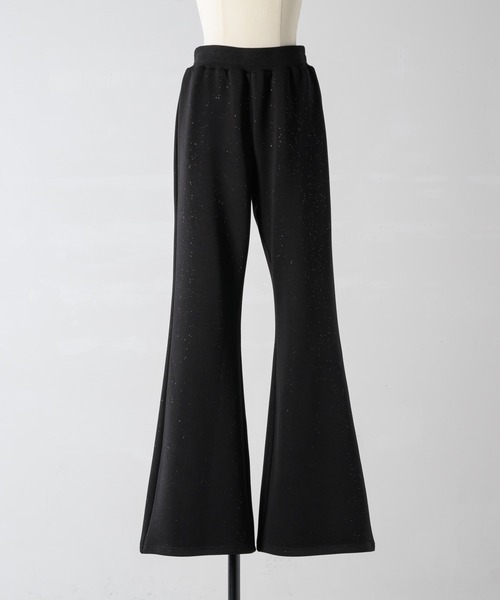 Lallana（ララーナ）の「Lame coco flare sweatpants / ラメココフレア