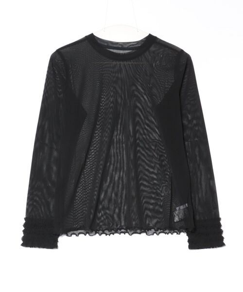 H.A.K（ハク）の「パワーチュール袖フリルカットソー（Tシャツ/カットソー・レディース・ライトブルー/ブラック/クリーム/チャコール・FREE）」の2枚目の写真