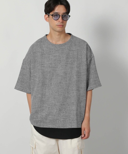 LAKOLE(ラコレ)の「ツイードTEE / 589501(Tシャツ/カットソー・メンズ・ブラック/グレー・MEDIUM/LARGE)」の2枚目の写真