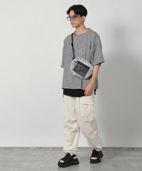 LAKOLE(ラコレ)の「ツイードTEE / 589501(Tシャツ/カットソー・メンズ・ブラック/グレー・MEDIUM/LARGE)」の3枚目の写真