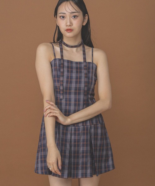 3.3 Field Trip （3.3フィールドトリップ）の「3.3 Field Trip／タイ付きプリーツキャミワンピース（ワンピース・レディース・グレー/ブラウン/ネイビー・FREE）」の12枚目の写真