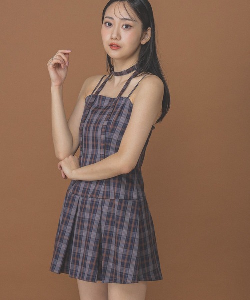 3.3 Field Trip （3.3フィールドトリップ）の「3.3 Field Trip／タイ付きプリーツキャミワンピース（ワンピース・レディース・グレー/ブラウン/ネイビー・FREE）」の13枚目の写真