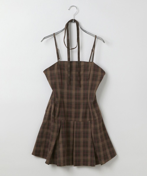 3.3 Field Trip （3.3フィールドトリップ）の「3.3 Field Trip／タイ付きプリーツキャミワンピース（ワンピース・レディース・グレー/ブラウン/ネイビー・FREE）」の15枚目の写真