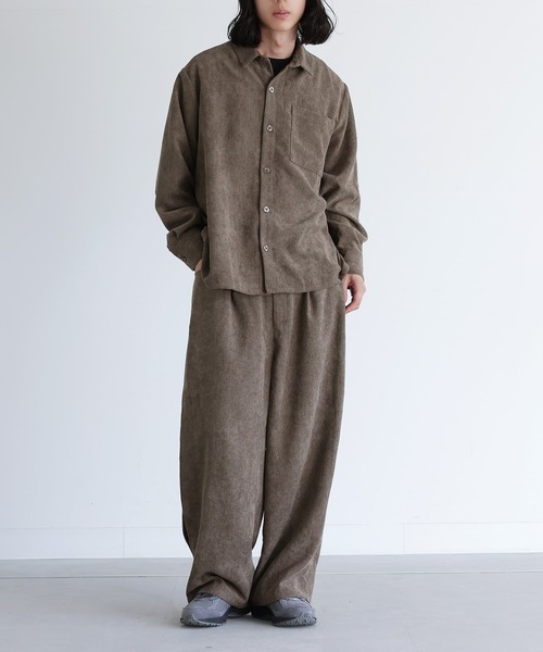 セットアップ 2点セット】『コーデュロイシャツ＆サイドタックパンツ