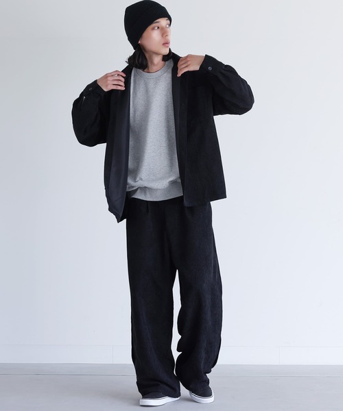 セットアップ 2点セット】『コーデュロイシャツ＆サイドタックパンツ