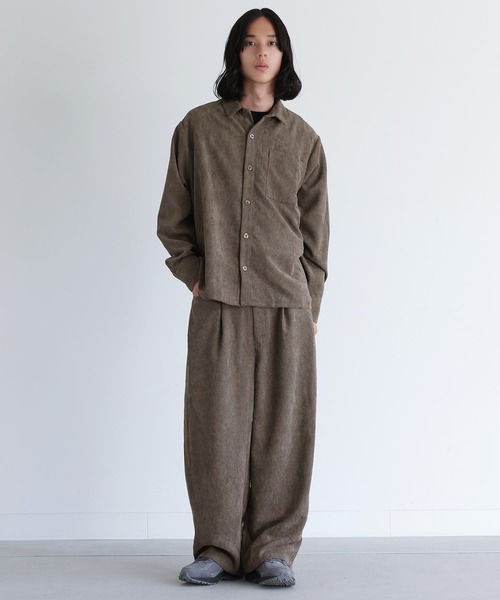 値下げ◎コーデュロイ ベスト・パンツセット セール】【セットアップ 2点セット】『コーデュロイシャツ＆サイド