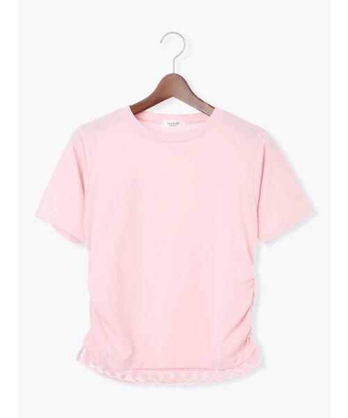 Te chichi TERRASSE（テチチテラス）の「レースヘムシャーリングTシャツ（Tシャツ/カットソー・レディース・ピンク/オフホワイト/ブラック・F）」の7枚目の写真
