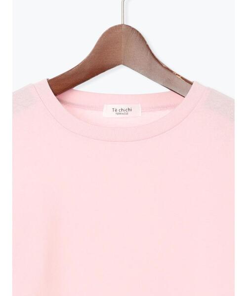 Te chichi TERRASSE（テチチテラス）の「レースヘムシャーリングTシャツ（Tシャツ/カットソー・レディース・ピンク/オフホワイト/ブラック・F）」の9枚目の写真