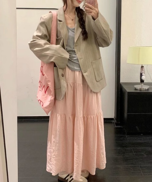 shyam inspiration(シャムインスピレーション)の「ふんわり マキシロング ドレープスカート(スカート・レディース・ホワイト/ピンク/ブラック・M/L)」の18枚目の写真