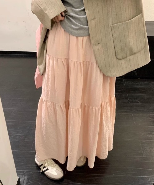 shyam inspiration(シャムインスピレーション)の「ふんわり マキシロング ドレープスカート(スカート・レディース・ホワイト/ピンク/ブラック・M/L)」の19枚目の写真