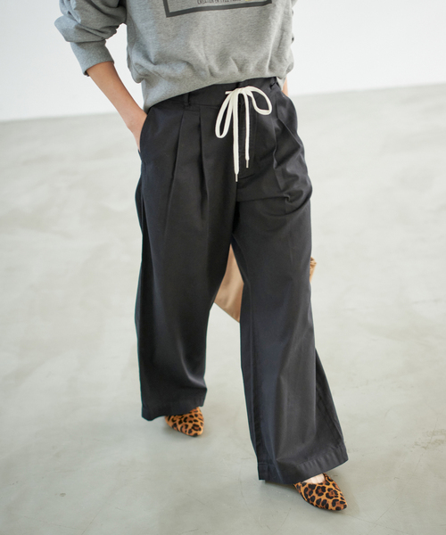 [新品] spick & span コットンレーヨンドロストフレアパンツ Spick＆Span パンツ 「WEB限定追加」コットンレーヨンドロスト