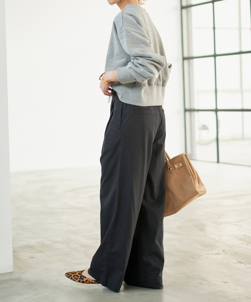 Spick & Span（スピックアンドスパン）の「《追加》コットンレーヨンドロストフレアパンツ（その他パンツ・レディース・ブラック/モカ・36/38）」の10枚目の写真