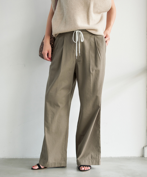 Spick & Span（スピックアンドスパン）の「《追加》コットンレーヨンドロストフレアパンツ（その他パンツ・レディース・ブラック/モカ・36/38）」の12枚目の写真