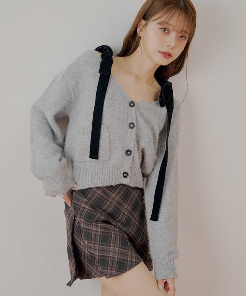 ぽ*◎様 Chico リボンルーズカーディガン Chico（チコ） カーディガン 「WEB限定カラーあり」リボンルーズ