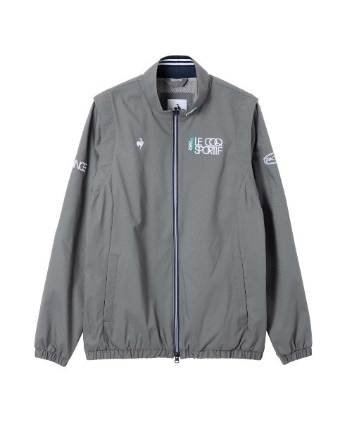 le coq sportif GOLF(ルコックスポルティフゴルフ)の「【le coq sportif GOLF】撥水/防風/ストレッチ2WAYジャケット【袖取り外し可能】 ゴルフウェア(ブルゾン・メンズ・グリーン/グレー/ネイビー/カーキ/ホワイト・M/S/3L/XL/L)」の2枚目の写真