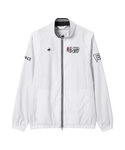 le coq sportif GOLF(ルコックスポルティフゴルフ)の「【le coq sportif GOLF】撥水/防風/ストレッチ2WAYジャケット【袖取り外し可能】 ゴルフウェア(ブルゾン・メンズ・グリーン/グレー/ネイビー/カーキ/ホワイト・M/S/3L/XL/L)」の1枚目の写真