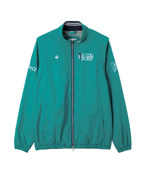 le coq sportif GOLF(ルコックスポルティフゴルフ)の「【le coq sportif GOLF】撥水/防風/ストレッチ2WAYジャケット【袖取り外し可能】 ゴルフウェア(ブルゾン・メンズ・グリーン/グレー/ネイビー/カーキ/ホワイト・M/S/3L/XL/L)」の4枚目の写真