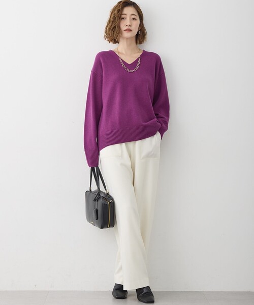 カシミヤブレンド Vネック ニット（ニット/セーター）｜23区（ニジュウ