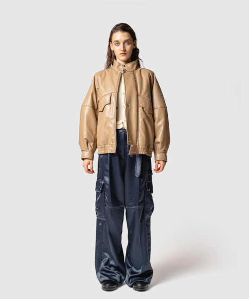 muller of yoshiokubo（ミュラーオブヨシオクボ）の「muller of yoshiokubo ミュラーオブヨシオクボ / MOON BLOUSON ムーンブルゾン / MLF25711（ブルゾン・レディース・ベージュ・36）」の2枚目の写真