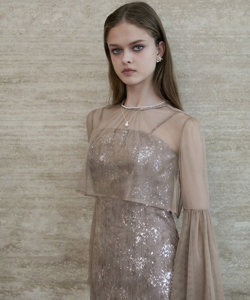 セール】【LEJA】シアーチュールベルスリーブペイントIライン