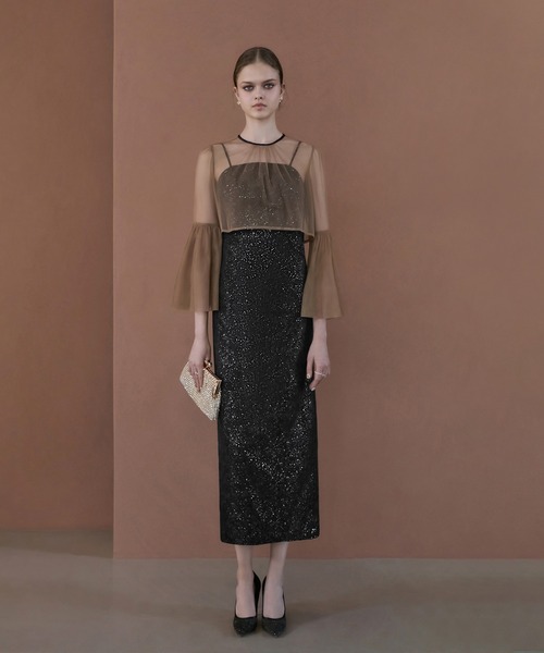 セール】【LEJA】シアーチュールベルスリーブペイントIライン