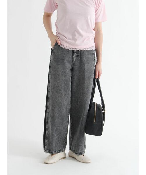 Te chichi TERRASSE（テチチテラス）の「サイドラインデニムパンツ《2025autumn catalog item》（その他パンツ・レディース・ブラック/ブルー・M/L）」の9枚目の写真