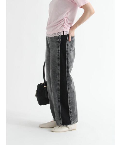 Te chichi TERRASSE（テチチテラス）の「サイドラインデニムパンツ《2025autumn catalog item》（その他パンツ・レディース・ブラック/ブルー・M/L）」の10枚目の写真