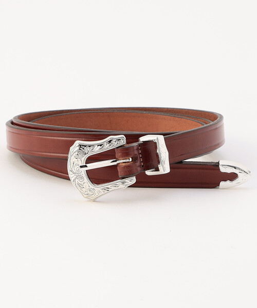 MONITALY/モニタリー Extra Long Leather Belt with 3-pc Silver