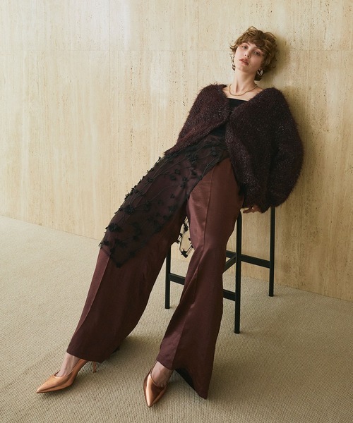 ELLEgirl（エルガール）の「サテンワイドスラックス【ELLEgirl/エルガール】（スラックス・レディース・ブラウン/レオパード・S/M）」の21枚目の写真