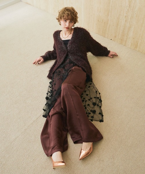 ELLEgirl（エルガール）の「サテンワイドスラックス【ELLEgirl/エルガール】（スラックス・レディース・ブラウン/レオパード・S/M）」の19枚目の写真