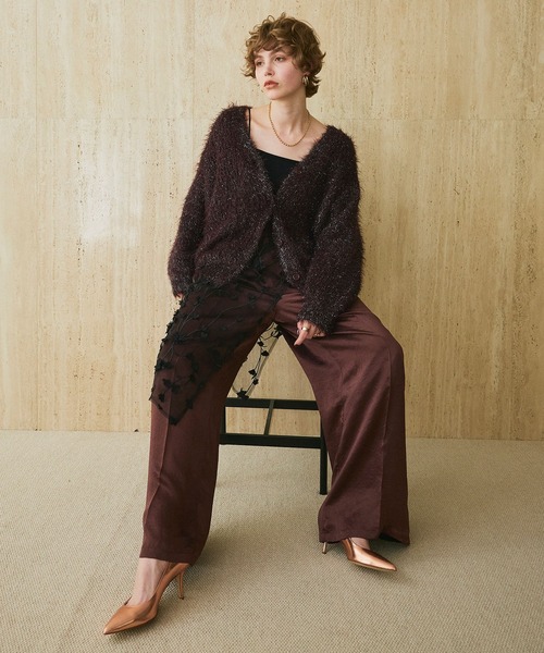 ELLEgirl（エルガール）の「サテンワイドスラックス【ELLEgirl/エルガール】（スラックス・レディース・ブラウン/レオパード・S/M）」の20枚目の写真