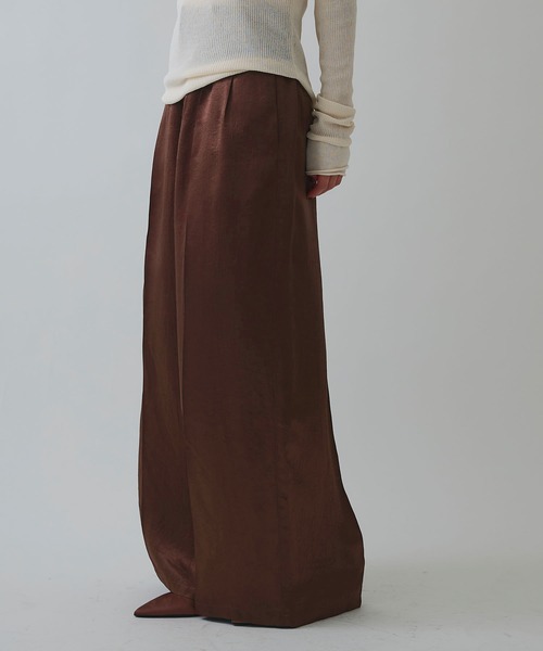 ELLEgirl（エルガール）の「サテンワイドスラックス【ELLEgirl/エルガール】（スラックス・レディース・ブラウン/レオパード・S/M）」の12枚目の写真