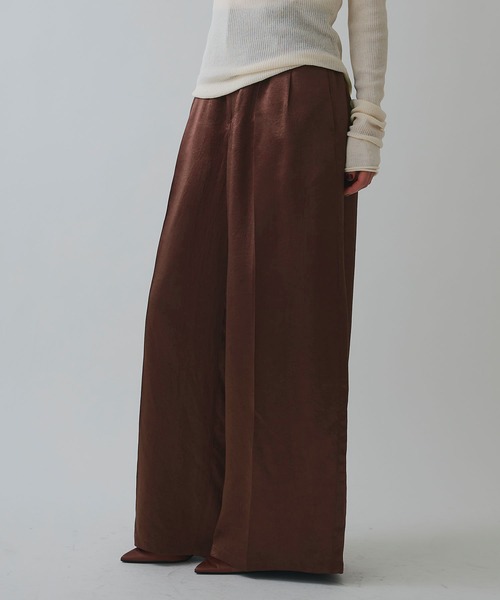 ELLEgirl（エルガール）の「サテンワイドスラックス【ELLEgirl/エルガール】（スラックス・レディース・ブラウン/レオパード・S/M）」の11枚目の写真